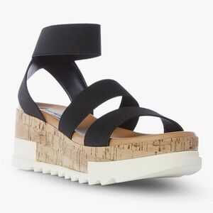 Steve Madden Womens Bandi Open Toe Platform Wedge Sandals